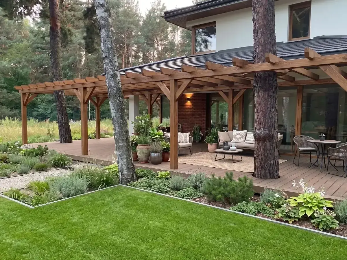 Pergola tarasowa Warszawa — realizacja 6 Realizacja pergoli tarasowej Warszawa — projekt nr 6 Tarasy Wesoła